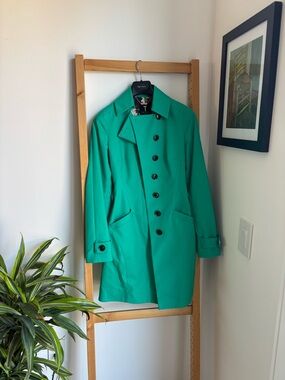 Ted Baker London Emerald Green Classic Single-Breasted Trench Coat